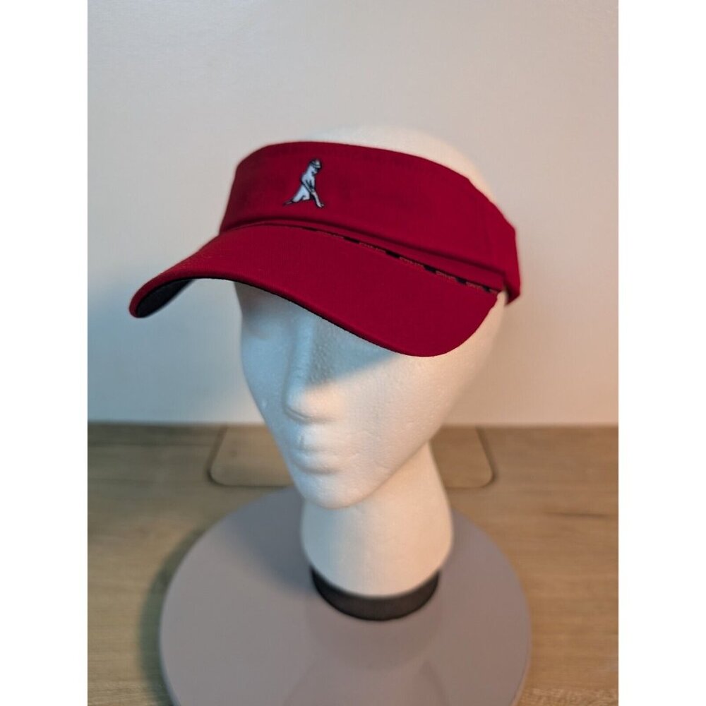 Ping Visor Hat Adult Adjustable Red Hook Loop Logo Golf Short Bill Embroidery